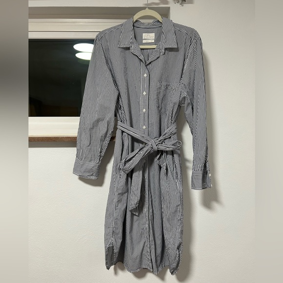 J. Crew Dresses & Skirts - Navy/White striped J.Crew Shirt Dress, 20